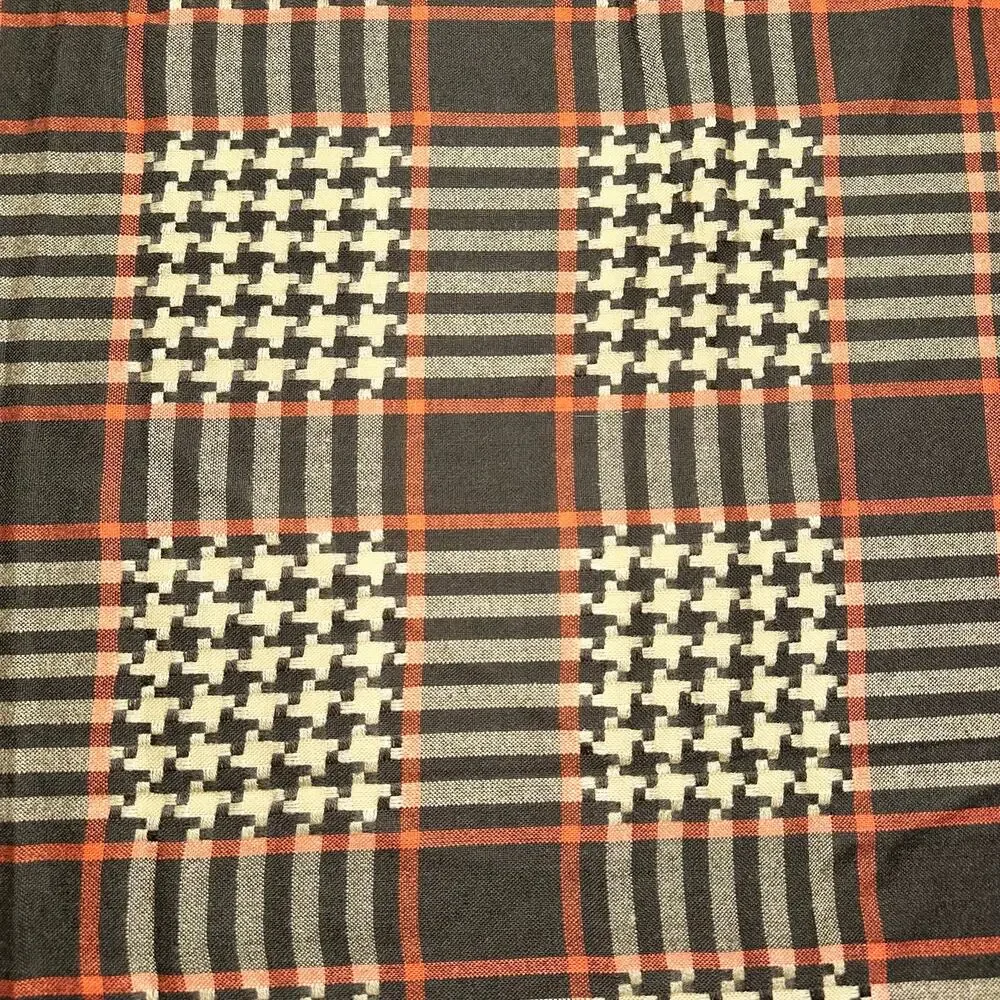 Pashmina | Women | Silk Cashmere Blend Fringe Plaid Geometric Print Square Scarf
